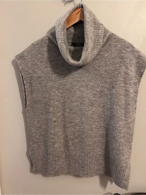 George Light Gray Sleeveless Turtleneck Sweater Vest